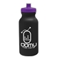 aerial view a black bottle & violet lid 20 oz the omni color bike bottle with push pull lid, image 1 of 2