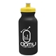 aerial view a black bottle & yellow lid 20 oz the omni color bike bottle with push pull lid, image 1 of 2