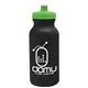 aerial view a black bottle & lime green lid 20 oz the omni color bike bottle with push pull lid, image 1 of 2