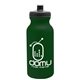 aerial view a dark green bottle & black lid 20 oz the omni color bike bottle with push pull lid, image 1 of 2