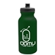 aerial view a dark green bottle & black lid 20 oz the omni color bike bottle with push pull lid, image 1 of 2