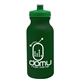 aerial view a dark green bottle & green lid 20 oz the omni color bike bottle with push pull lid, image 1 of 2