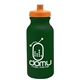 aerial view a dark green bottle & orange lid 20 oz the omni color bike bottle with push pull lid, image 1 of 2
