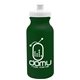 aerial view a dark green bottle & white lid 20 oz the omni color bike bottle with push pull lid, image 1 of 2