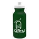 aerial view a dark green bottle & white lid 20 oz the omni color bike bottle with push pull lid, image 1 of 2