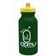 a dark green bottle & yellow lid 20 oz the omni color bike bottle with push pull lid