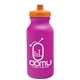 aerial view a fuchsia bottle & orange lid 20 oz the omni color bike bottle with push pull lid, image 1 of 2
