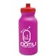 a fuchsia bottle & red lid 20 oz the omni color bike bottle with push pull lid