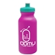 aerial view a fuchsia bottle & teal lid 20 oz the omni color bike bottle with push pull lid, image 1 of 2