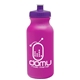 aerial view a fuchsia bottle & violet lid 20 oz the omni color bike bottle with push pull lid, image 1 of 2