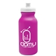 aerial view a fuchsia bottle & white lid 20 oz the omni color bike bottle with push pull lid, image 1 of 2