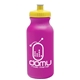 aerial view a fuchsia bottle & yellow lid 20 oz the omni color bike bottle with push pull lid, image 1 of 2