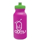 aerial view a fuchsia bottle & lime green lid 20 oz the omni color bike bottle with push pull lid, image 1 of 2