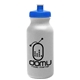 aerial view a granite bottle & royal blue lid 20 oz the omni color bike bottle with push pull lid, image 1 of 2