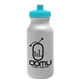aerial view a granite bottle & cyan lid 20 oz the omni color bike bottle with push pull lid, image 1 of 2