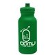 aerial view a kelly green bottle & green lid 20 oz the omni color bike bottle with push pull lid, image 1 of 2