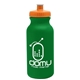 aerial view a kelly green bottle & orange lid 20 oz the omni color bike bottle with push pull lid, image 1 of 2