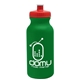 aerial view a kelly green bottle & red lid 20 oz the omni color bike bottle with push pull lid, image 1 of 2