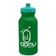 aerial view a kelly green bottle & teal lid 20 oz the omni color bike bottle with push pull lid, image 1 of 2