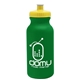 aerial view a kelly green bottle & yellow lid 20 oz the omni color bike bottle with push pull lid, image 1 of 2