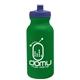 aerial view a kelly green bottle & navy blue lid 20 oz the omni color bike bottle with push pull lid, image 1 of 2