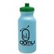 aerial view a light blue bottle & green lid 20 oz the omni color bike bottle with push pull lid, image 1 of 2