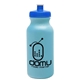 aerial view a light blue bottle & royal blue lid 20 oz the omni color bike bottle with push pull lid, image 1 of 2