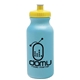aerial view a light blue bottle & yellow lid 20 oz the omni color bike bottle with push pull lid, image 1 of 2