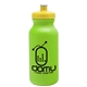 aerial view a lime green bottle & yellow lid 20 oz the omni color bike bottle with push pull lid, image 1 of 2