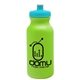 aerial view a lime green bottle & cyan lid 20 oz the omni color bike bottle with push pull lid, image 1 of 2
