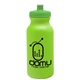 aerial view a lime green bottle & lime green lid 20 oz the omni color bike bottle with push pull lid, image 1 of 3