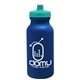 a metallic navy blue bottle & teal lid 20 oz the omni color bike bottle with push pull lid