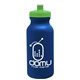 a metallic navy blue bottle & lime green lid 20 oz the omni color bike bottle with push pull lid