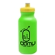 aerial view a neon green bottle & yellow lid 20 oz the omni color bike bottle with push pull lid, image 1 of 2
