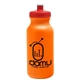 aerial view a neon orange bottle & red lid 20 oz the omni color bike bottle with push pull lid, image 1 of 2