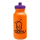 aerial view a neon orange bottle & violet lid 20 oz the omni color bike bottle with push pull lid, image 1 of 2