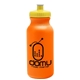 aerial view a neon orange bottle & yellow lid 20 oz the omni color bike bottle with push pull lid, image 1 of 2