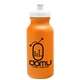 aerial view a orange bottle & white lid 20 oz the omni color bike bottle with push pull lid, image 1 of 2