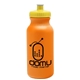 aerial view a orange bottle & yellow lid 20 oz the omni color bike bottle with push pull lid, image 1 of 2