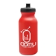 aerial view a red bottle & black lid 20 oz the omni color bike bottle with push pull lid, image 1 of 2