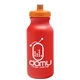 aerial view a red bottle & orange lid 20 oz the omni color bike bottle with push pull lid, image 1 of 2