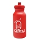 aerial view a red bottle & red lid 20 oz the omni color bike bottle with push pull lid, image 1 of 3