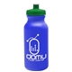 aerial view a royal blue bottle & green lid 20 oz the omni color bike bottle with push pull lid, image 1 of 2