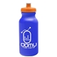 aerial view a royal blue bottle & orange lid 20 oz the omni color bike bottle with push pull lid, image 1 of 2