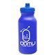 aerial view a royal blue bottle & royal blue lid 20 oz the omni color bike bottle with push pull lid, image 1 of 2
