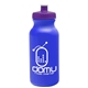 aerial view a royal blue bottle & violet lid 20 oz the omni color bike bottle with push pull lid, image 1 of 2