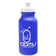 aerial view a royal blue bottle & white lid 20 oz the omni color bike bottle with push pull lid, image 1 of 2