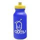 aerial view a royal blue bottle & yellow lid 20 oz the omni color bike bottle with push pull lid, image 1 of 2