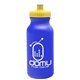 aerial view a royal blue bottle & yellow lid 20 oz the omni color bike bottle with push pull lid, image 1 of 2
