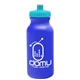 aerial view a royal blue bottle & cyan lid 20 oz the omni color bike bottle with push pull lid, image 1 of 2